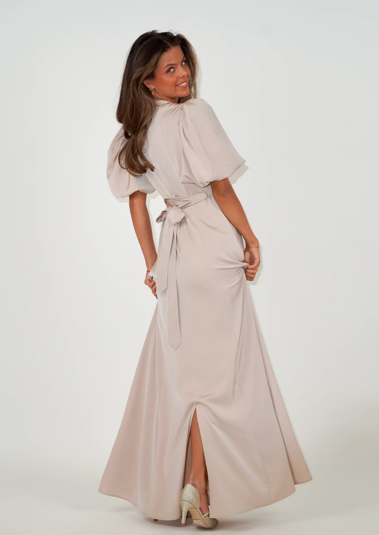 Holly Dress Long Champagne