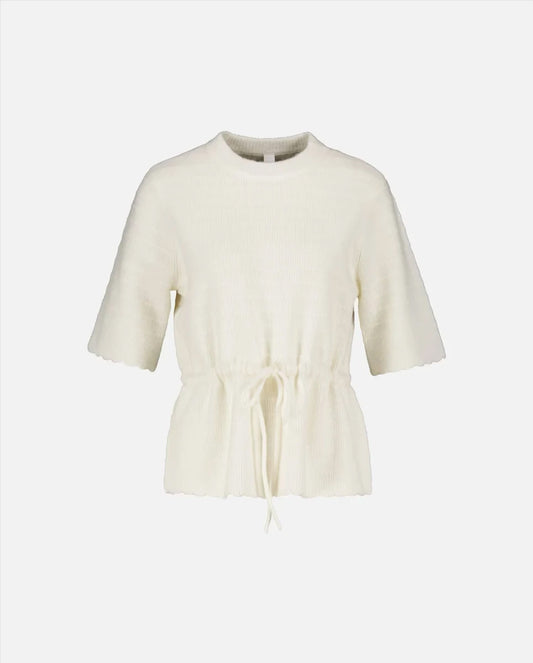 YasThellis Ss Knit Pullover - Star White