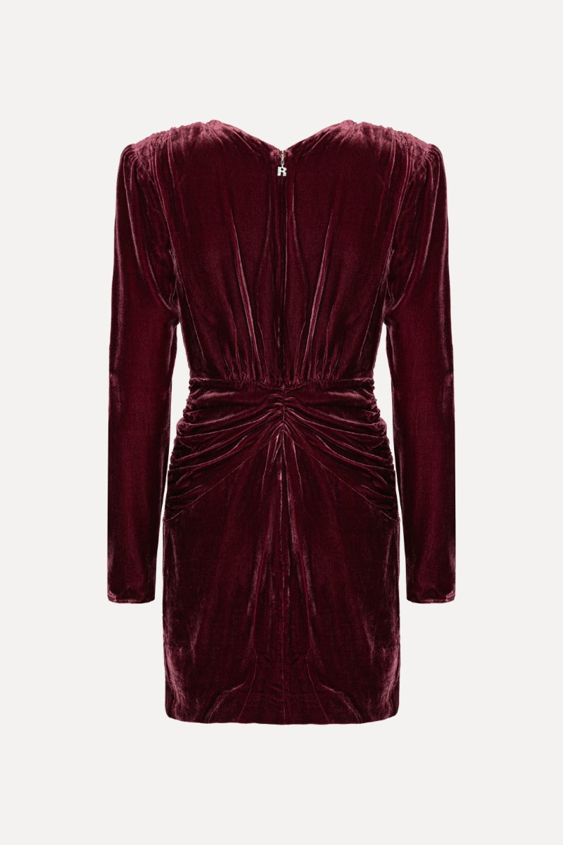 Silk Velvet Mini Dress - Zinfandel