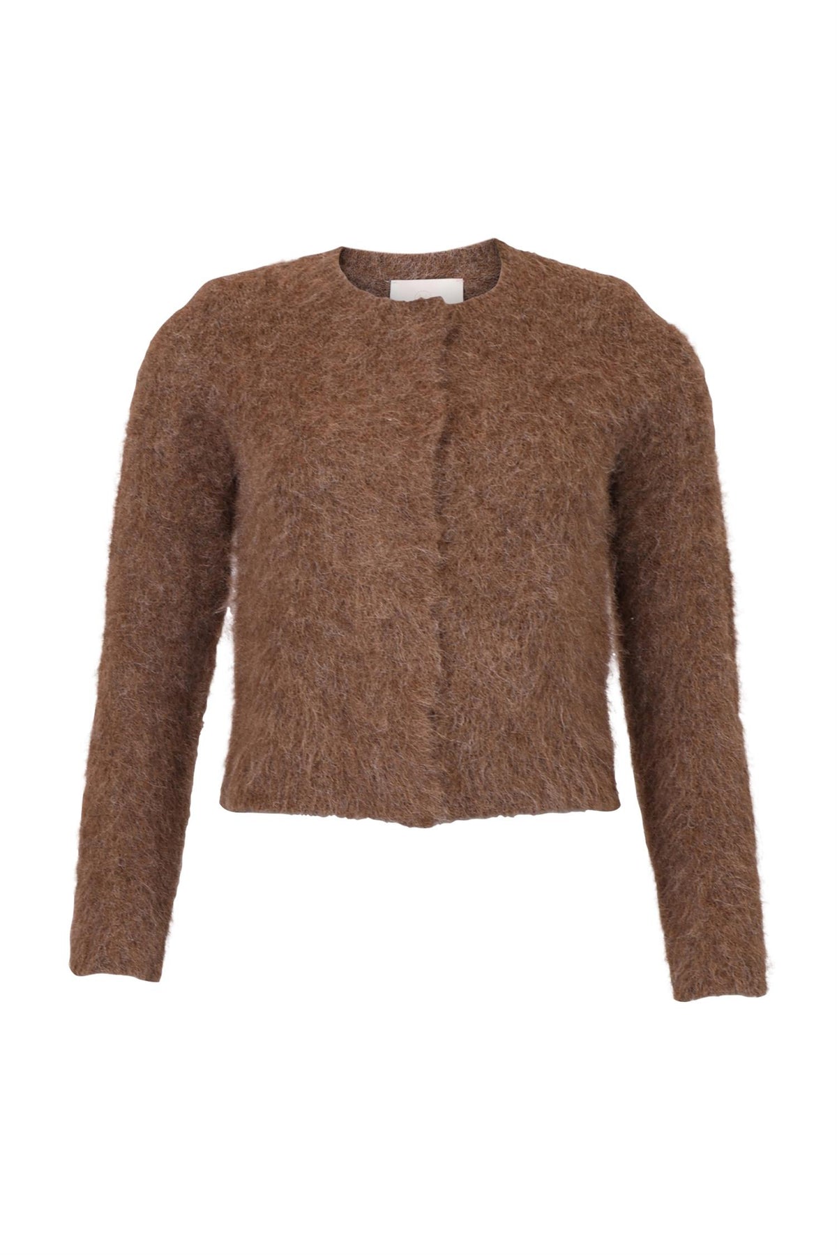 Hairy Knit Jacket - Brown