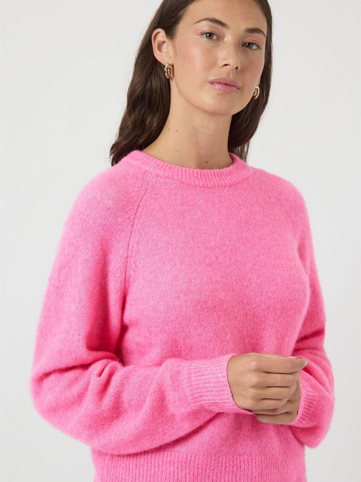 YasJohi Ls Wool Knit Pullover Begonia Pink