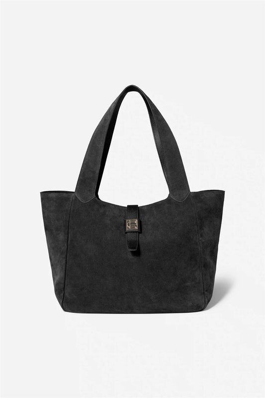 Lucille Tote Bag Large - Black Suede