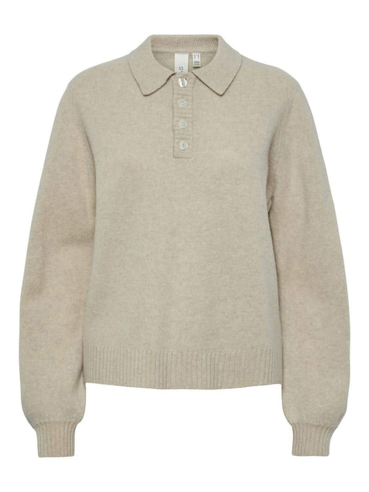 YASNOLA WOOL LS KNIT PULLOVER Perfectly Pale