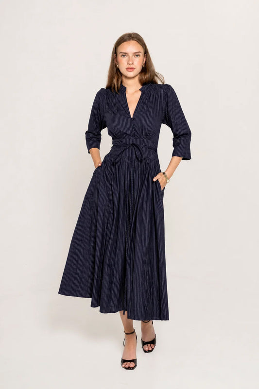 Maria Dress - Pinstripe