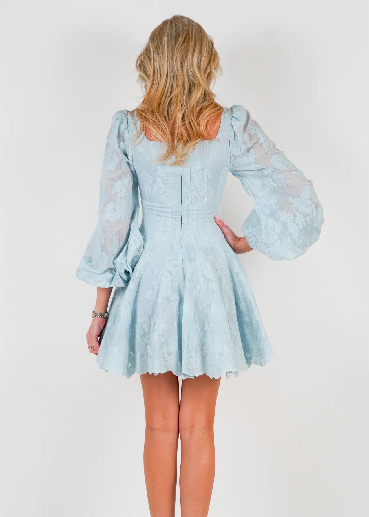 Sophie Lace Dress Baby Blue