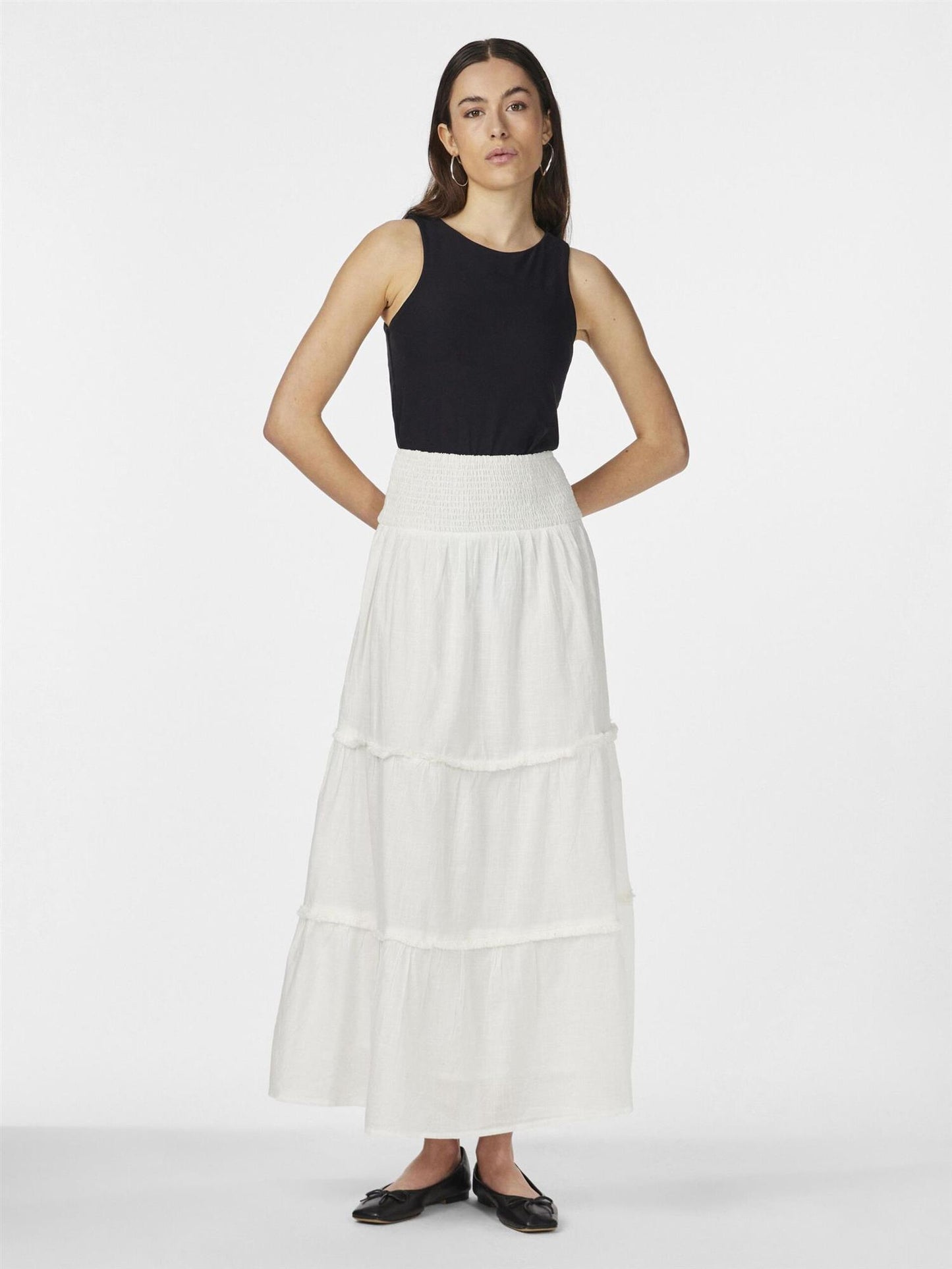 YASSILA HW MAXI SKIRT S. Star white