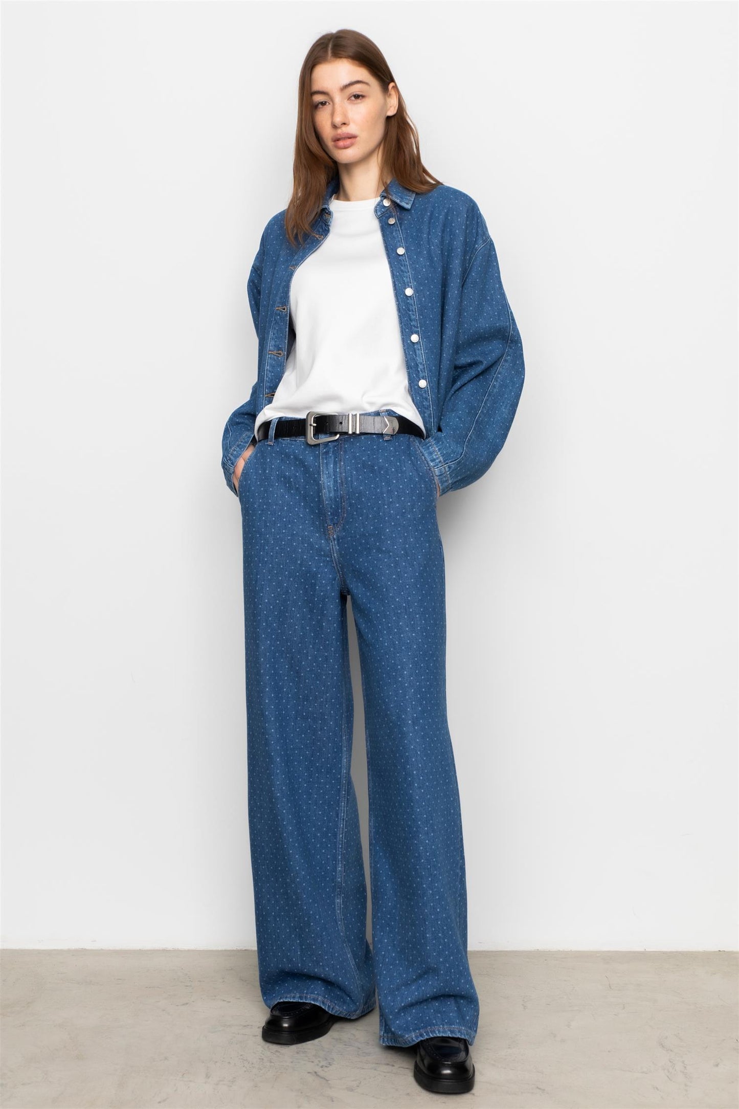 Marley Shirt - Mid Blue Dot