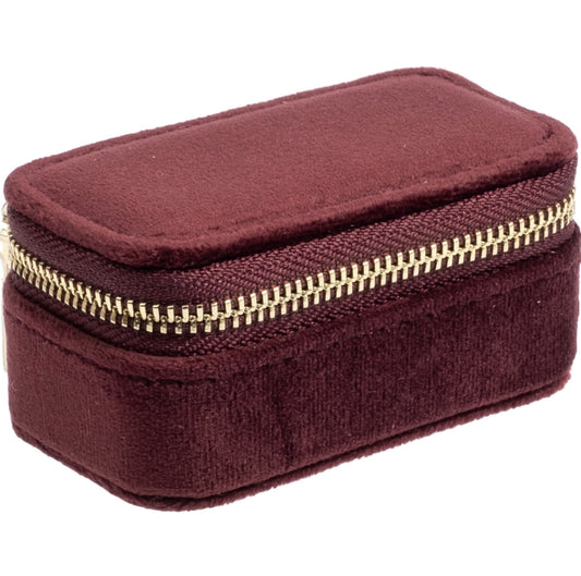 Velvet Jewellery Box Micro Maroon