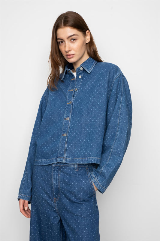 Marley Shirt - Mid Blue Dot