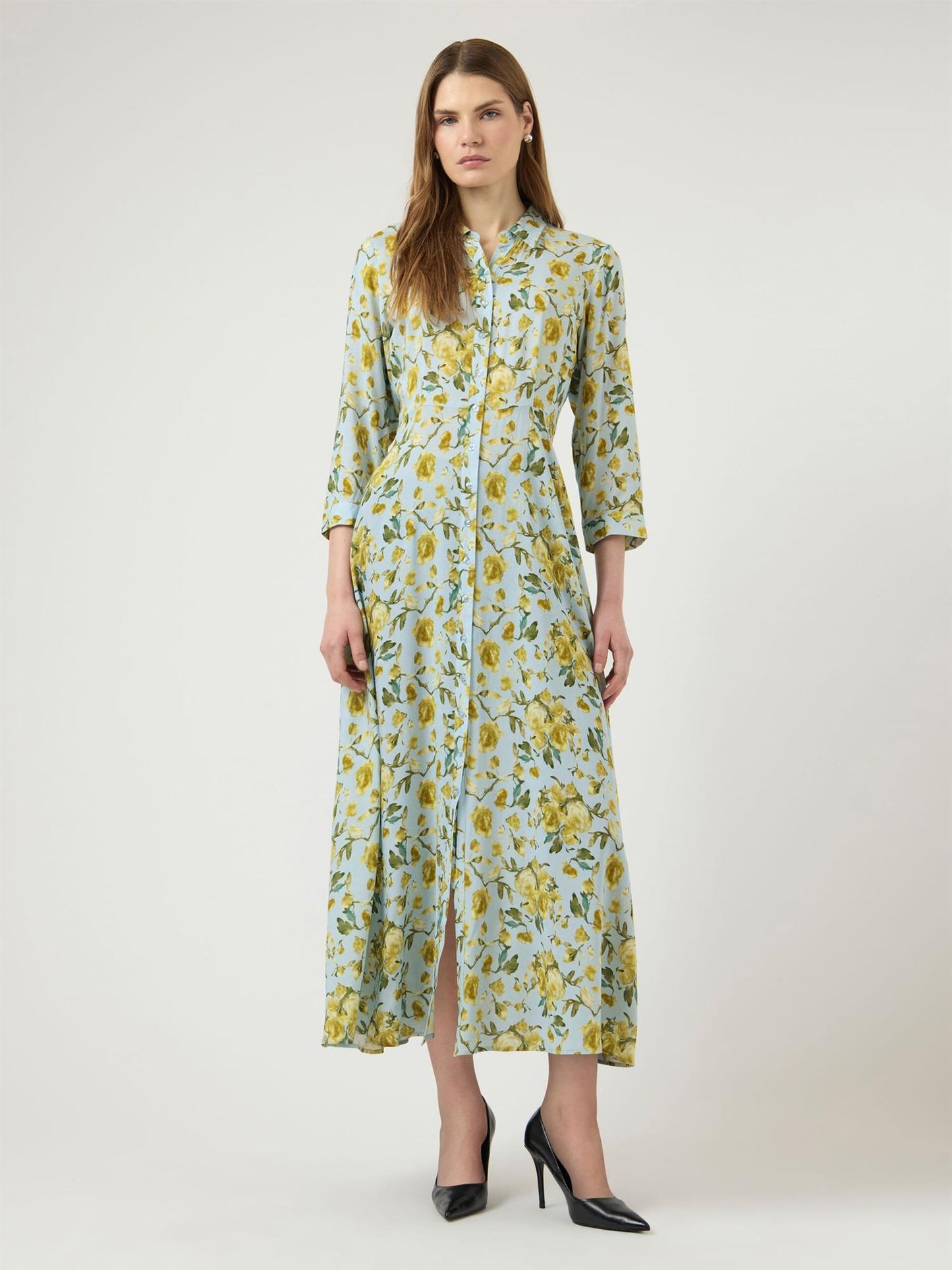 YasSavanna Long Shirt Dress Skyway