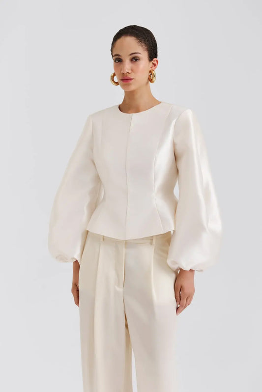 Vendela Balloon Sleeve Blouse - Ivory