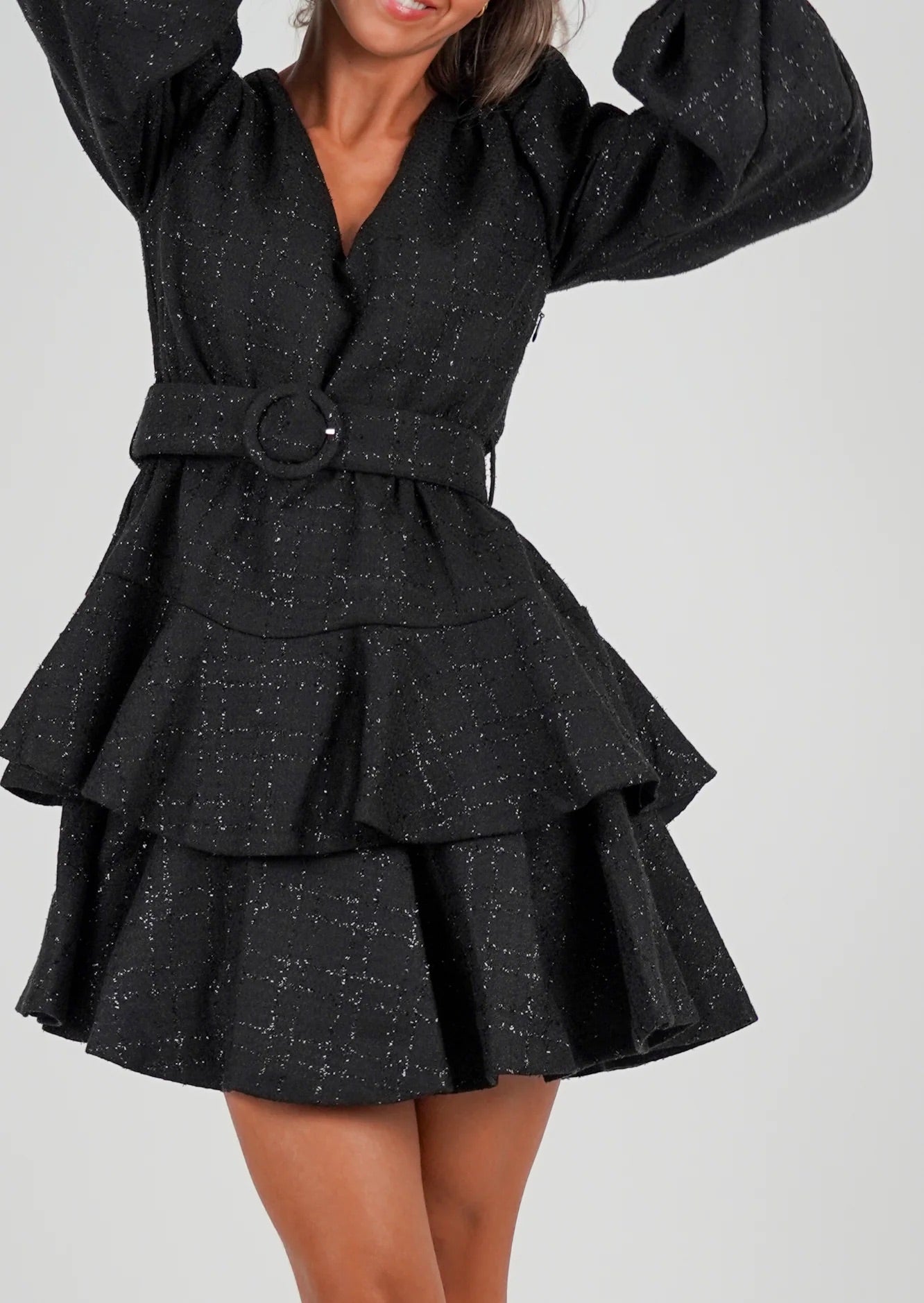 Wavy Tweed Dress