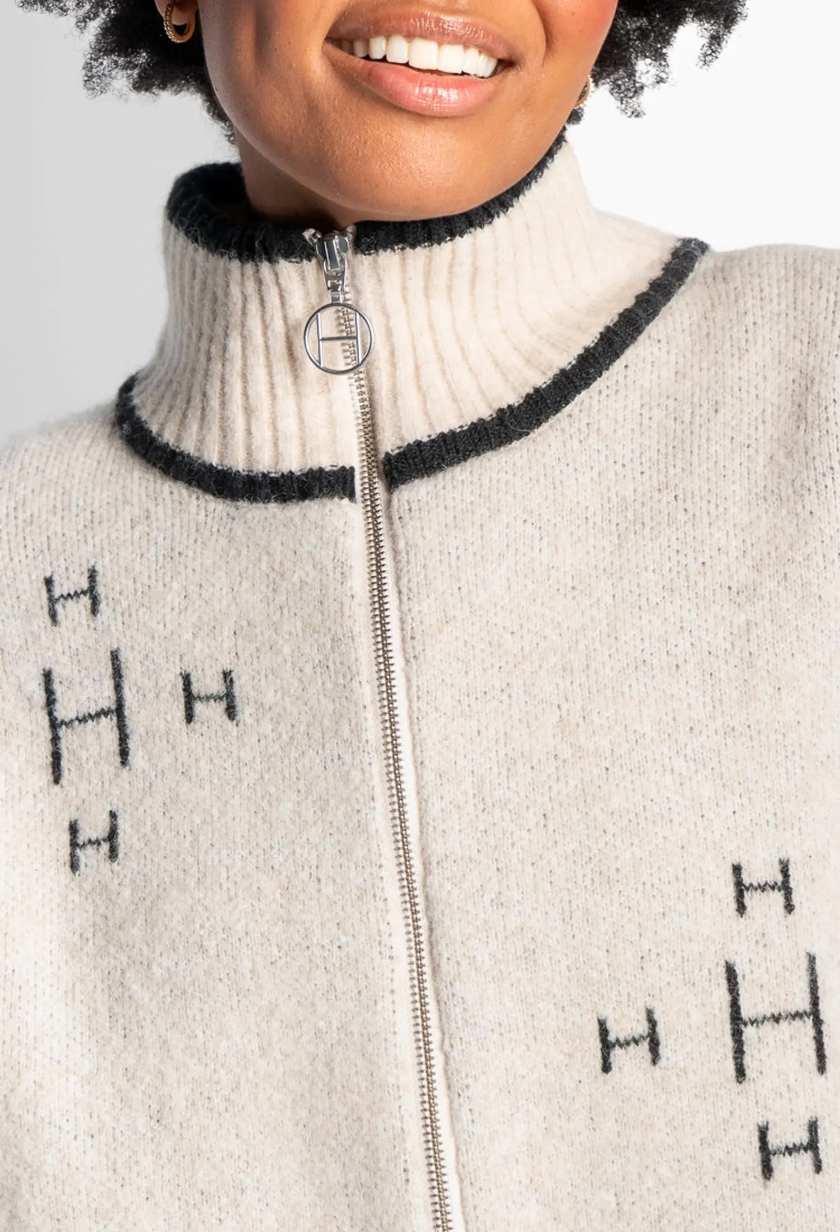 Iben Zip Jacket - Light Beige Melange