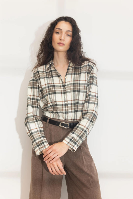 Joan Flannel Shirt - Green Check