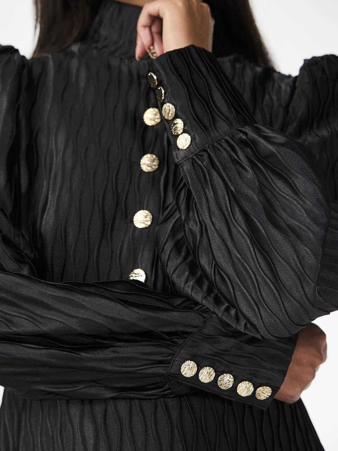 YASRipple LS Dress Show Black