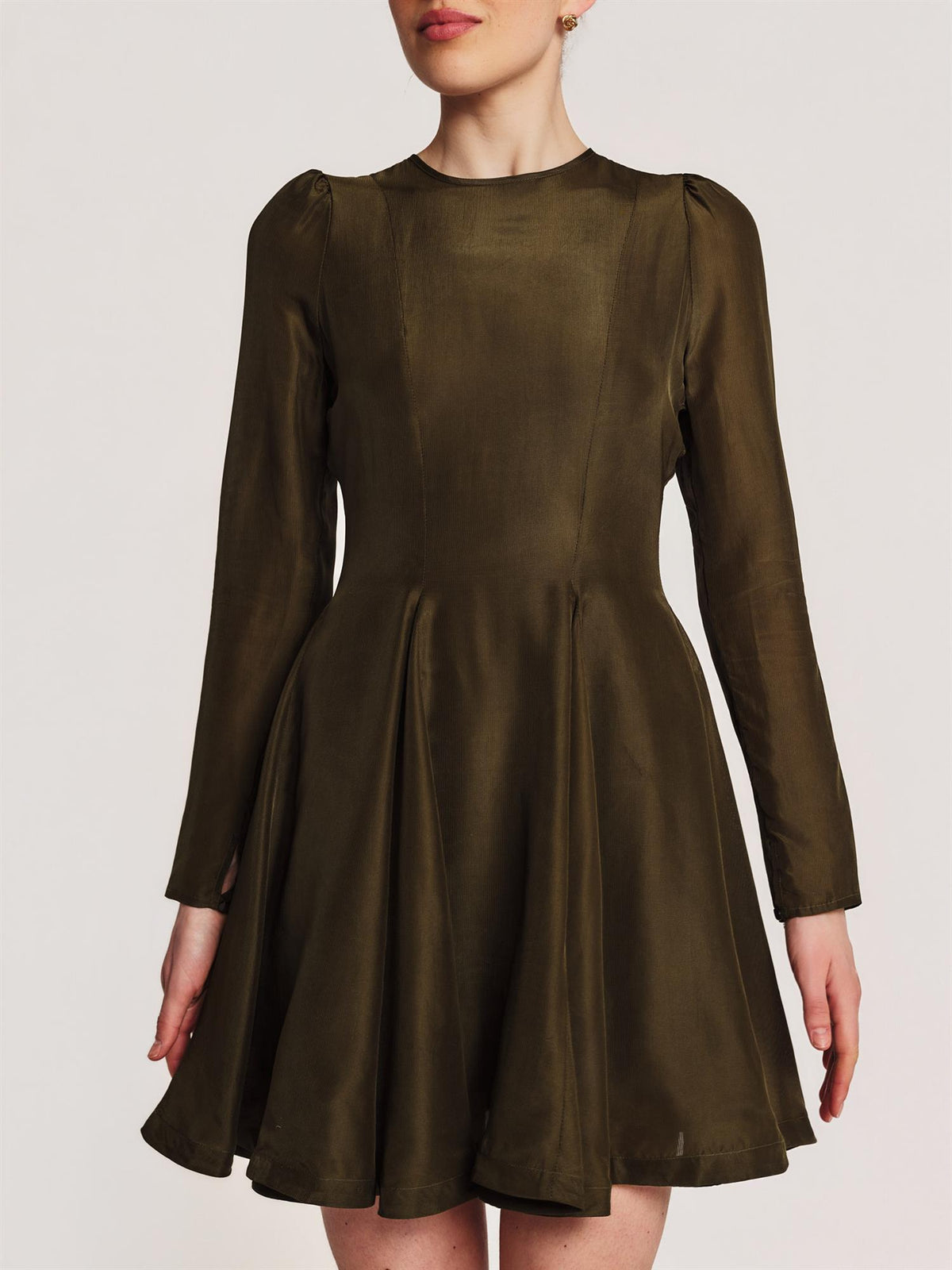 Organza Fitted Dress - Forest