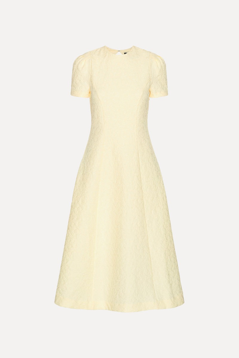 Jacquard Flared Dress - Winter White