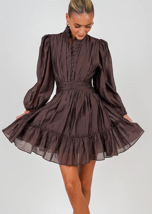 Vanity Dress - Coffee Brown