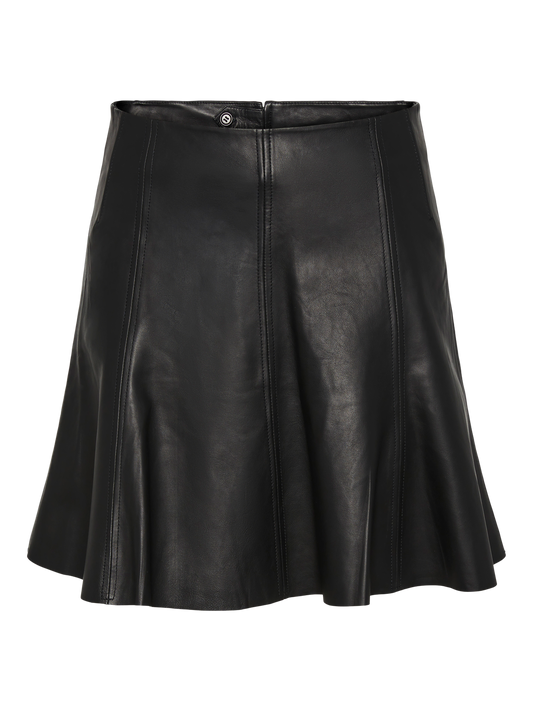 YASIMLA HW LEATHER SKIRT Black