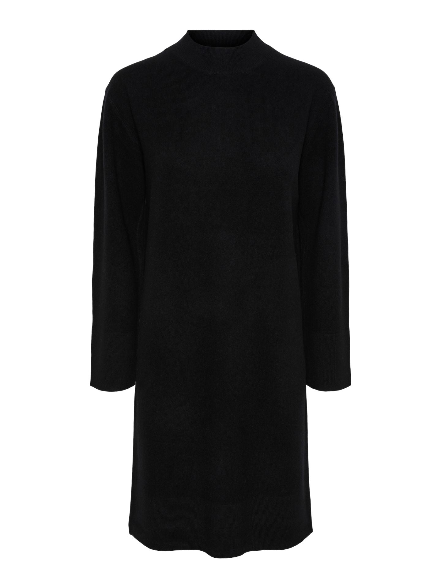 YasEmilie Ls Funnel Knit Dress Black