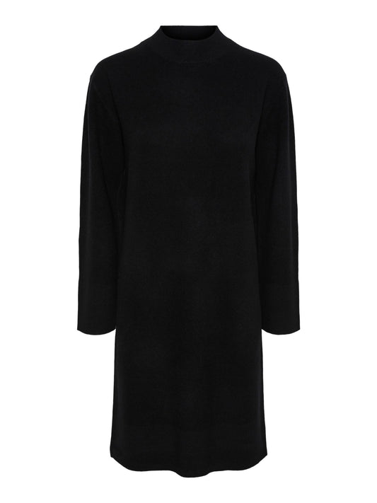 YasEmilie Ls Funnel Knit Dress Black