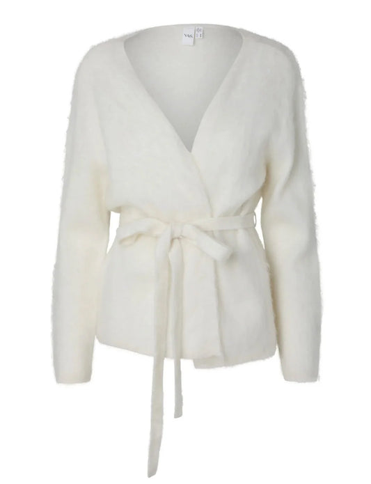 YasTilde Belt Knit Cardigan - Star White