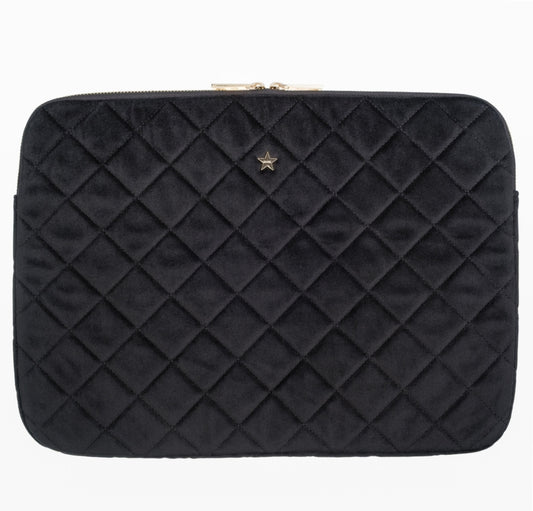 Velvet Quilted Mac Cover Black