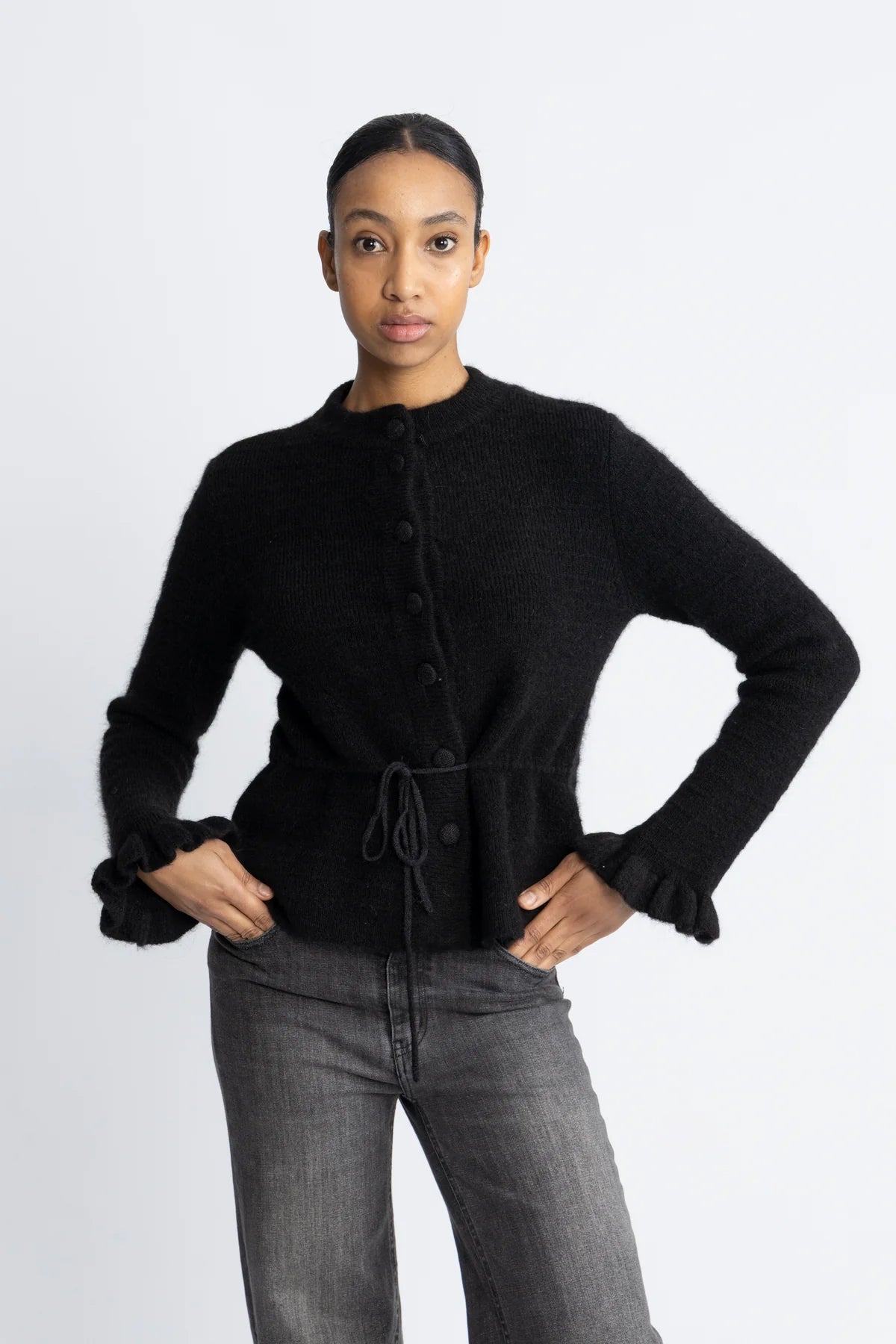 YASThellis LS Knit Cardigan S. Sort