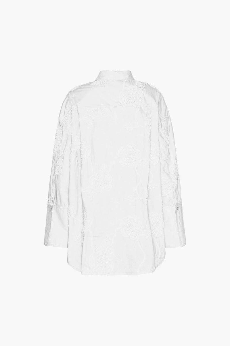 Flower Oversized Shirt - Bright White