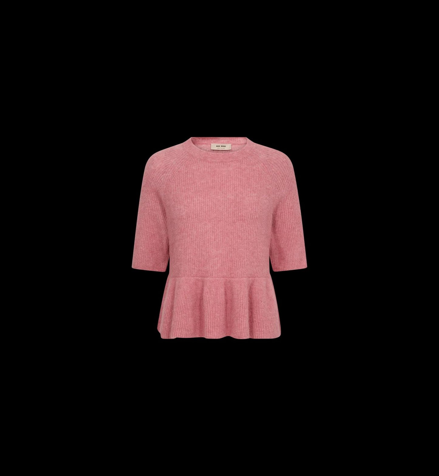 MMThora SS O-Neck Frill Knit Dusty Rose
