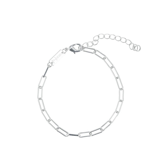 Thick Chain Bracelet Silver 16-20 cm