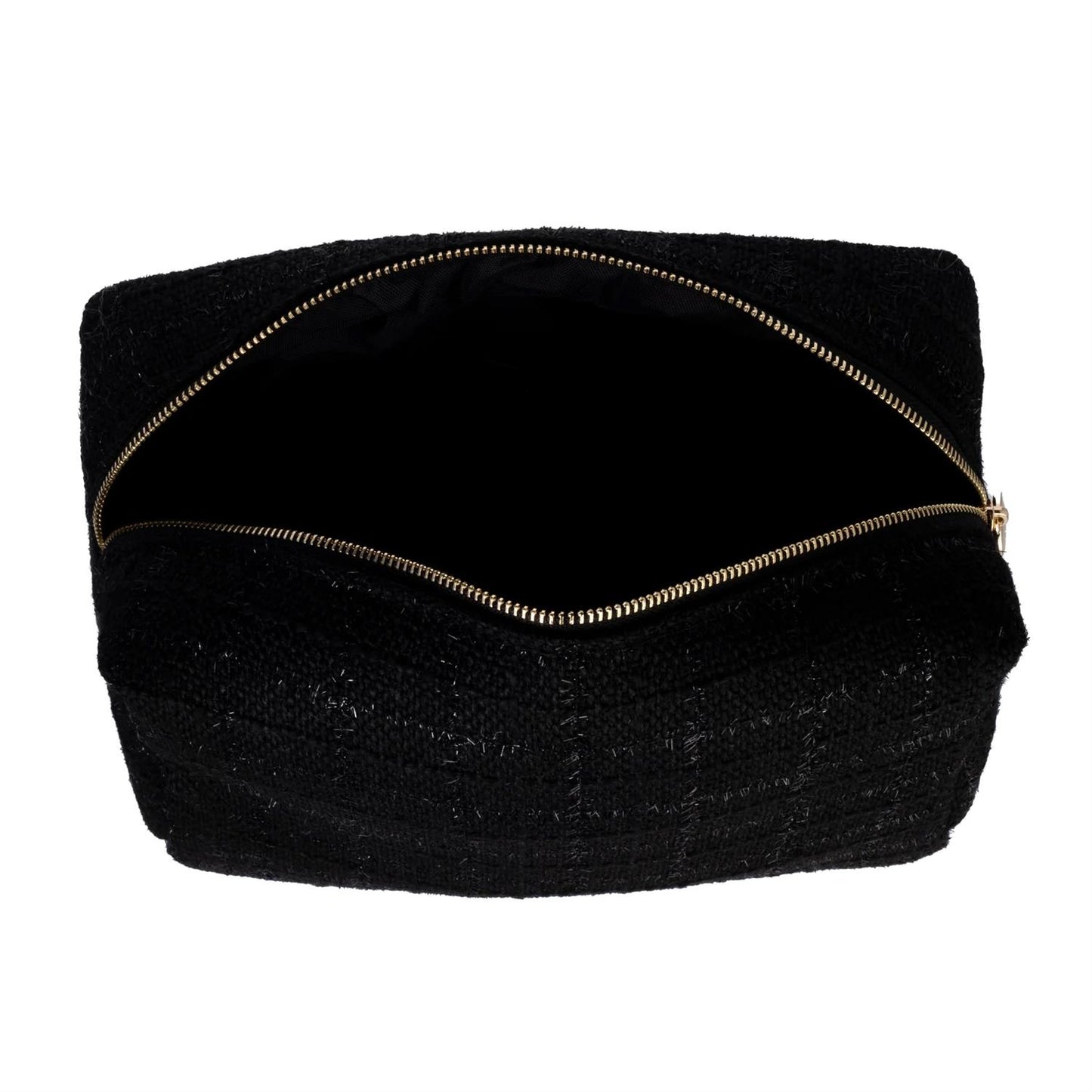 Tweed Make-Up Pouch Large Black