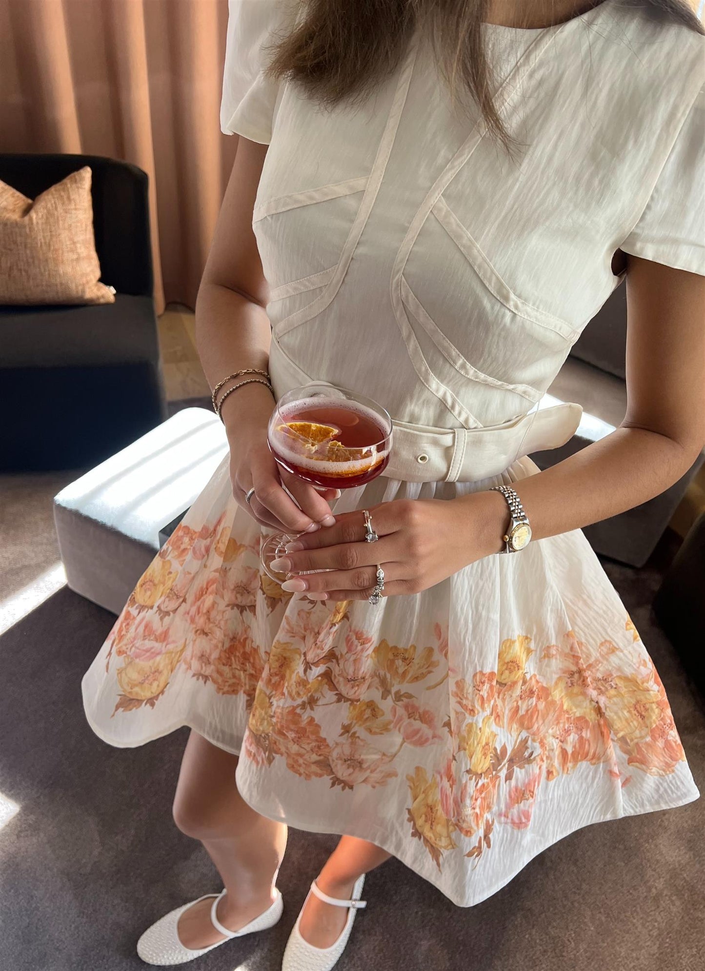Vanna pouf sleeve mini dress