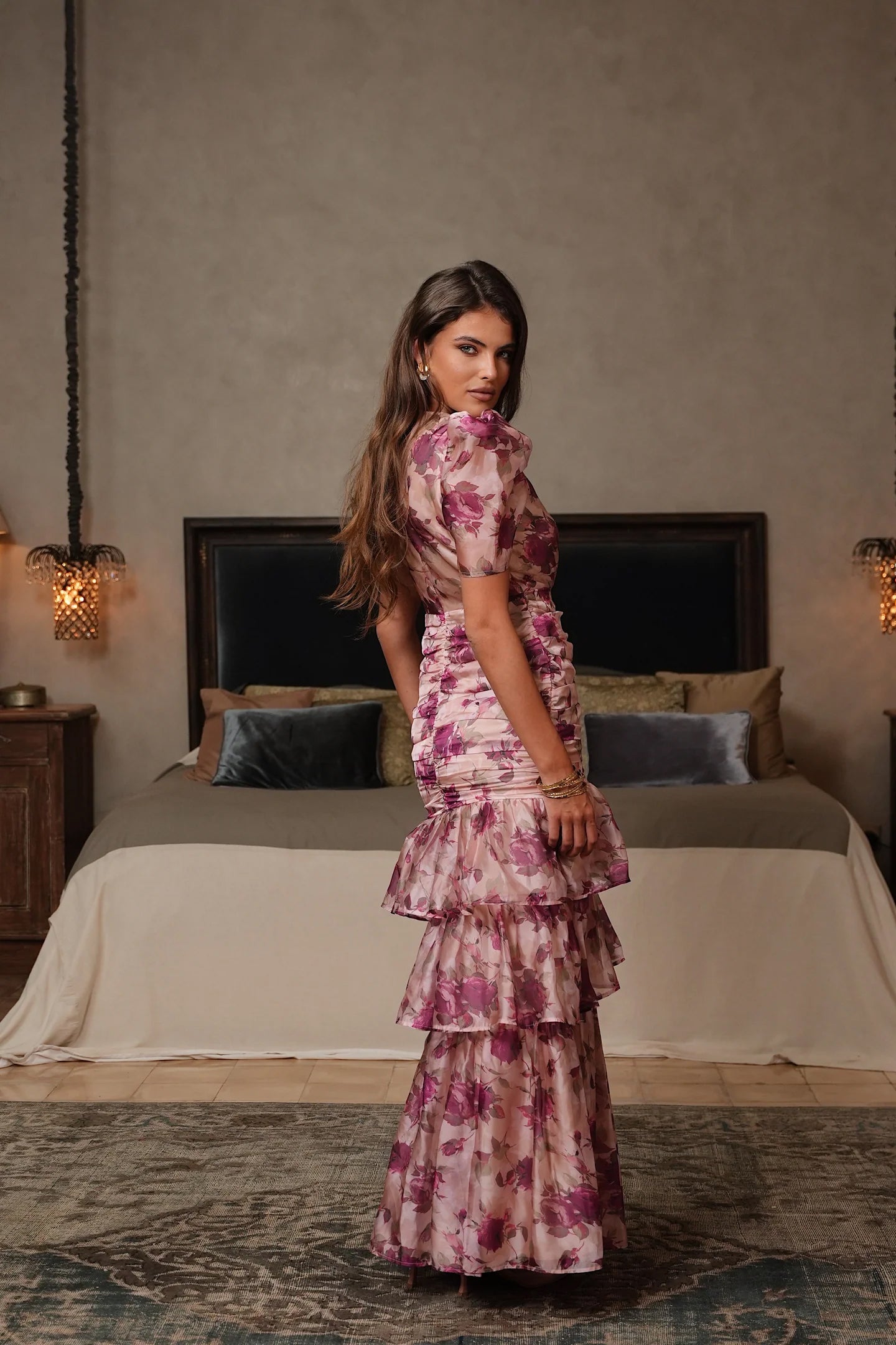 Jenna Maxi Dress - Rose Print