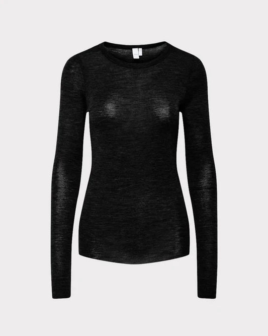 YASWoolin LS Wool Top Black