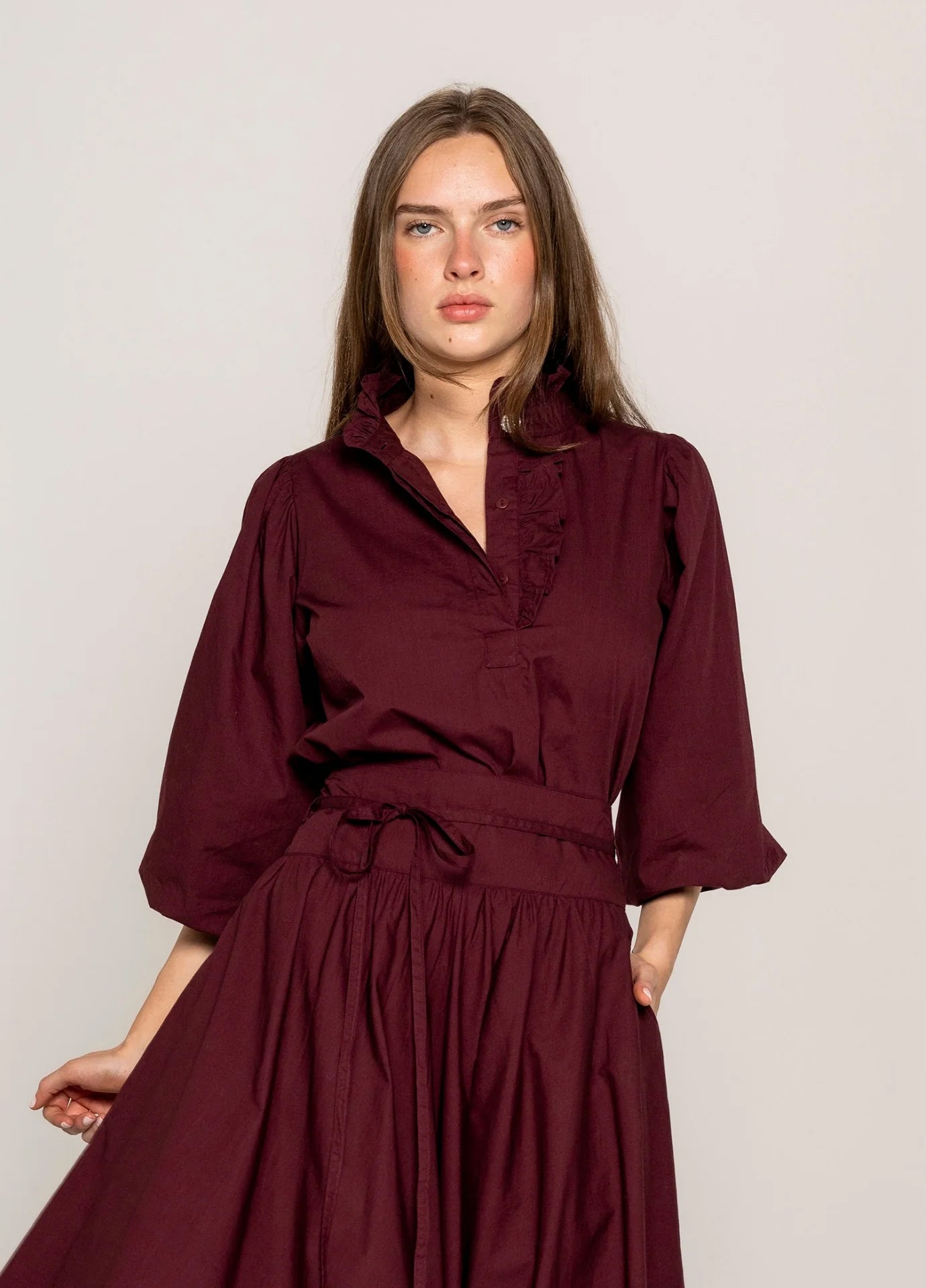 Ella Blouse - Rich Maroon