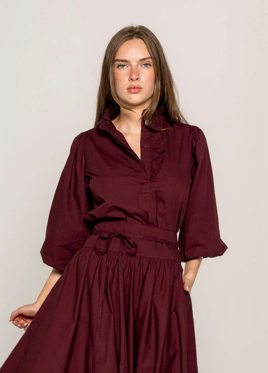 Ella Blouse - Rich Maroon