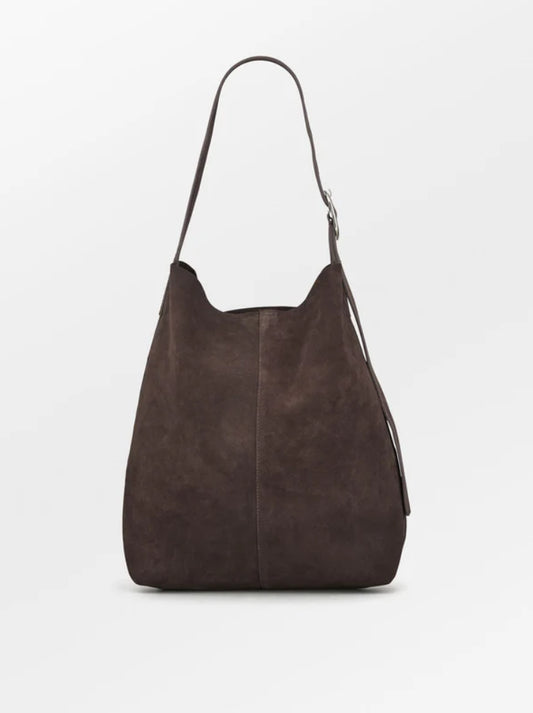 Suede Mae Buckle Bag - Chocolate Torte