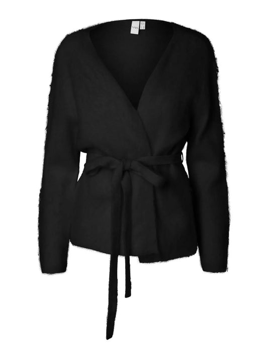 YasTilde Belt Knit Cardigan - Black