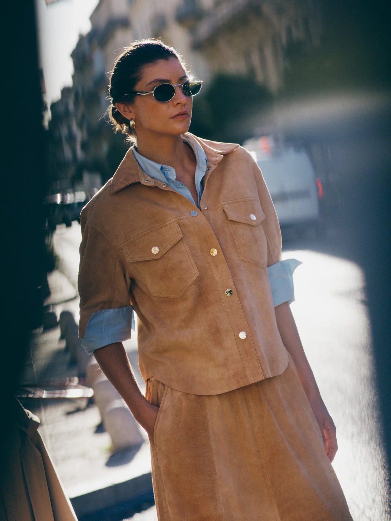 MMSigga SS Suede Shirt Tan