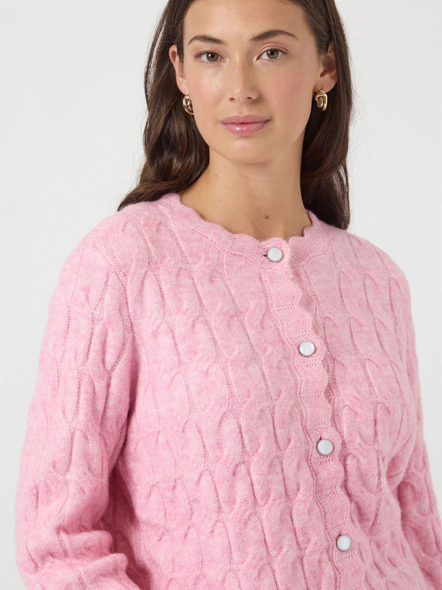 YasBubera Ls Knit Cardigan Moonlite Mauve
