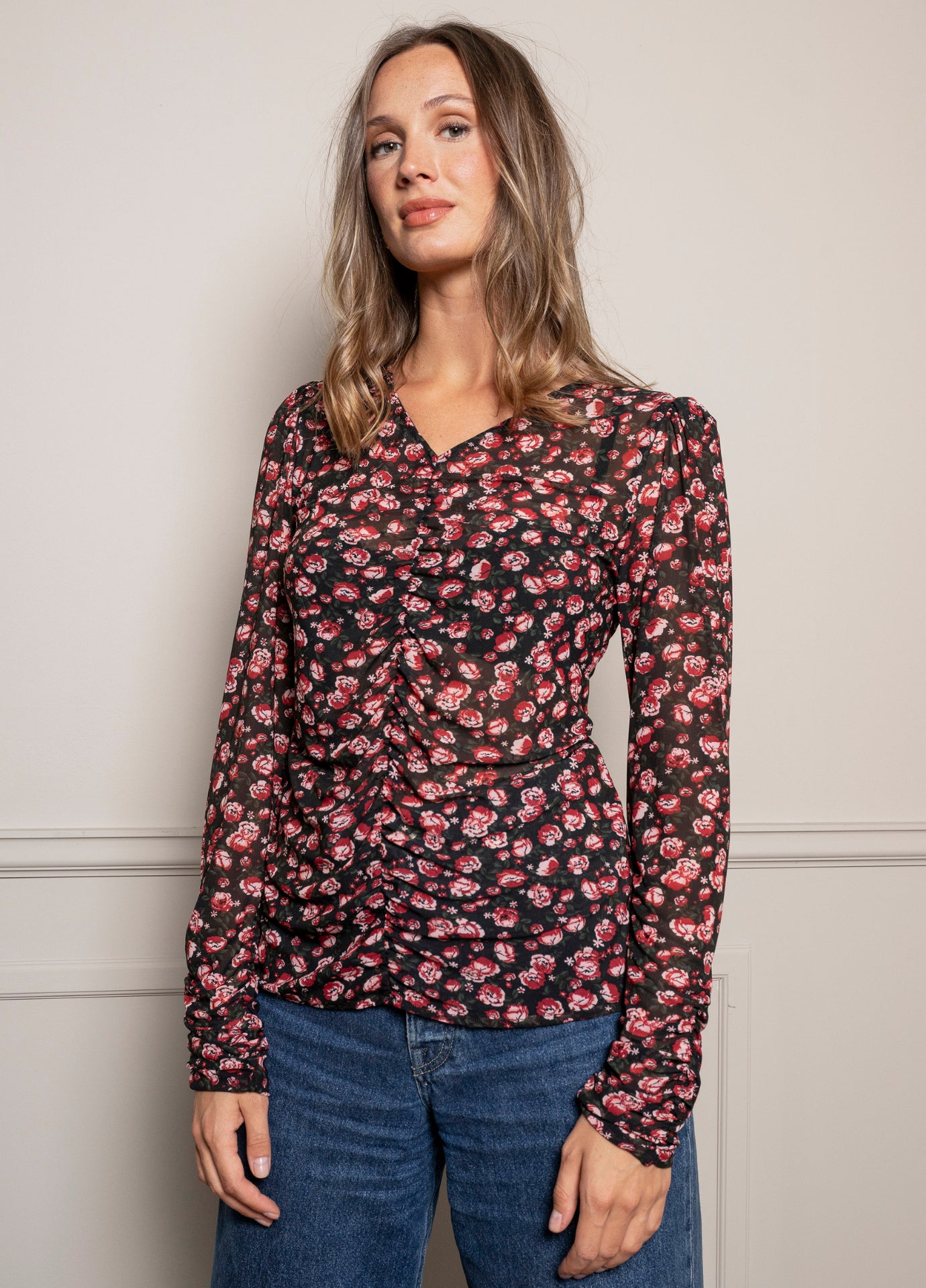 Marion Blouse French Rose Mesh