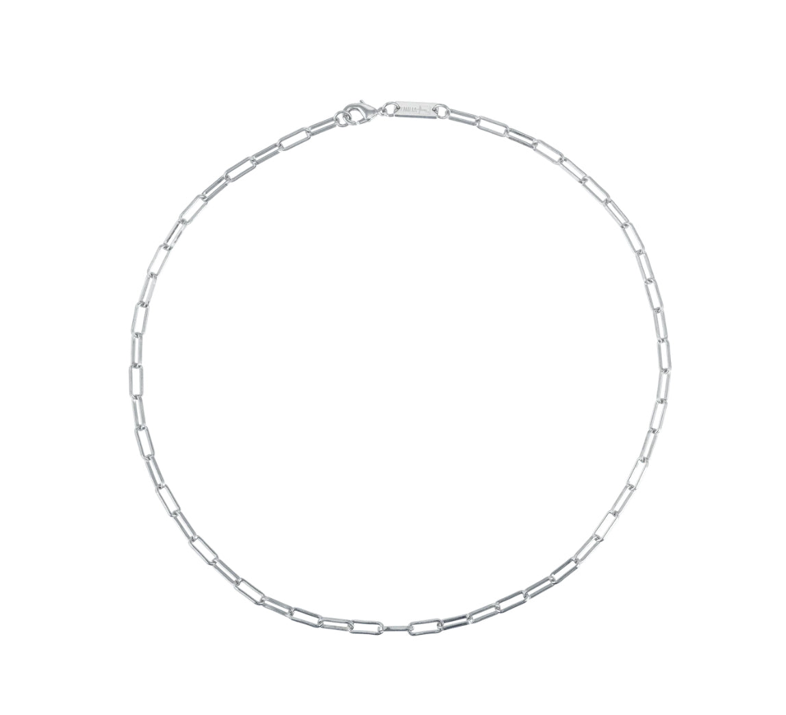 Thick Chain Necklace Silver 45 cm
