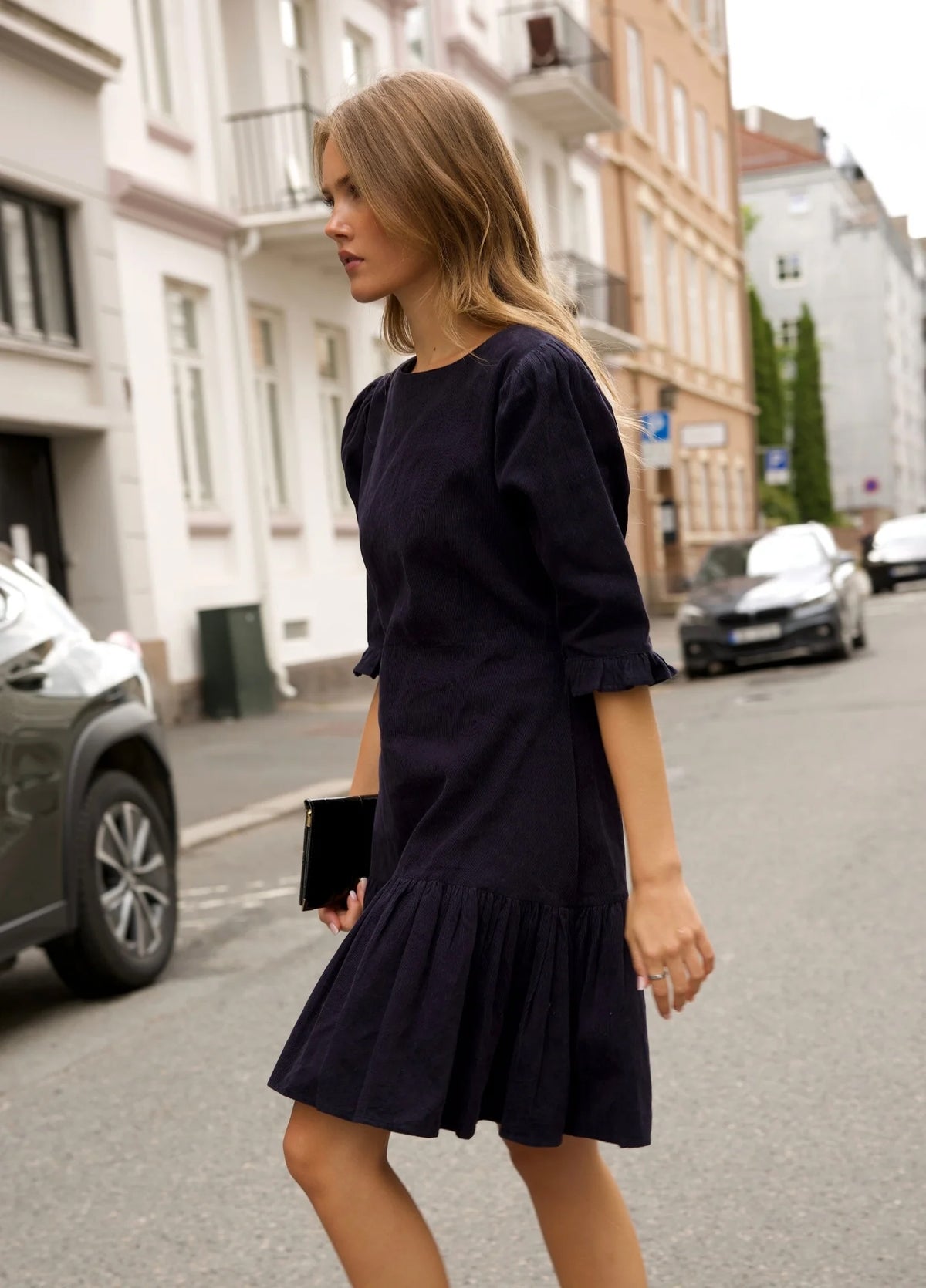 Rita Dress - Midnight Corduroy