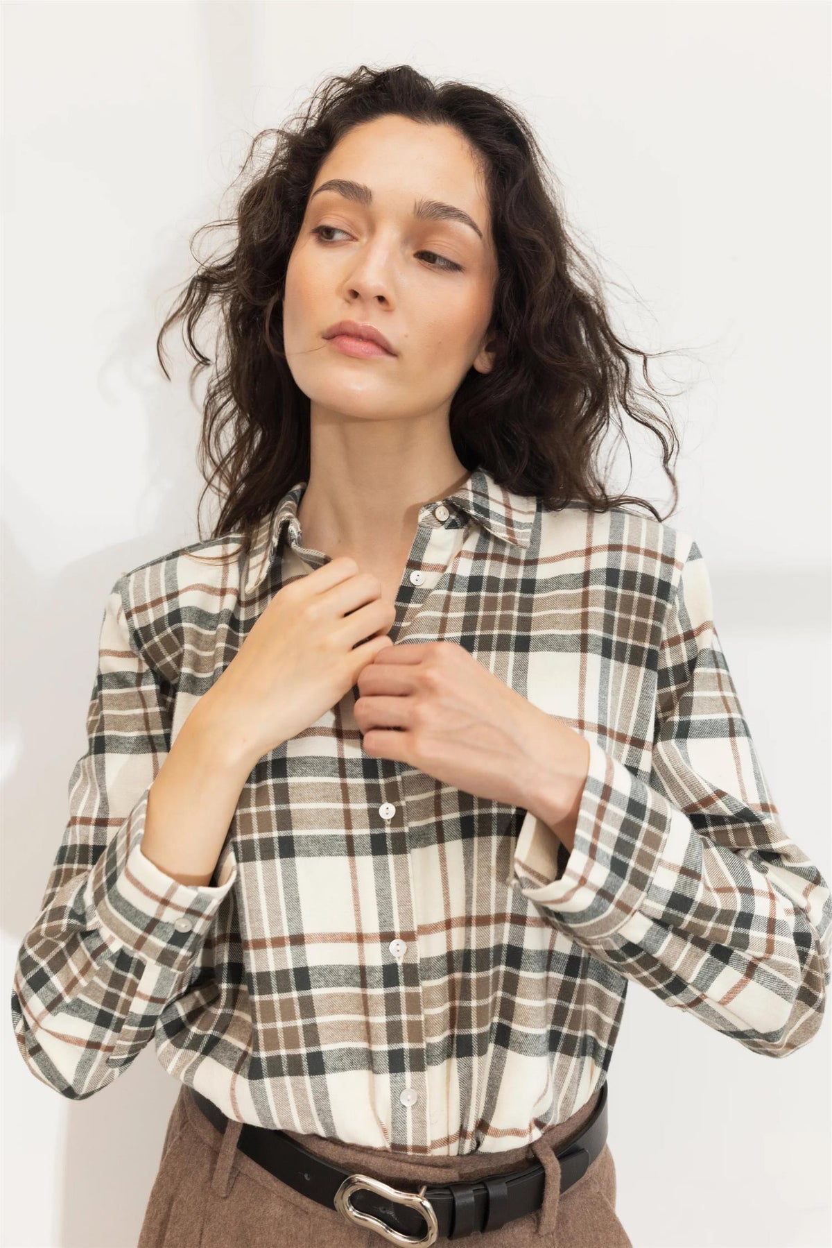 Joan Flannel Shirt - Green Check