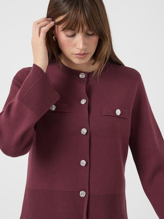 Yaspimi HW Knit Cardigan Burgunder