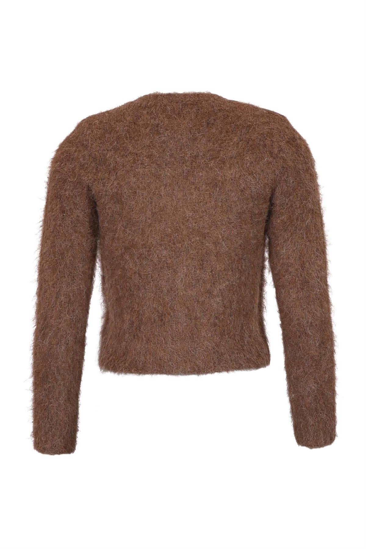 Hairy Knit Jacket - Brown