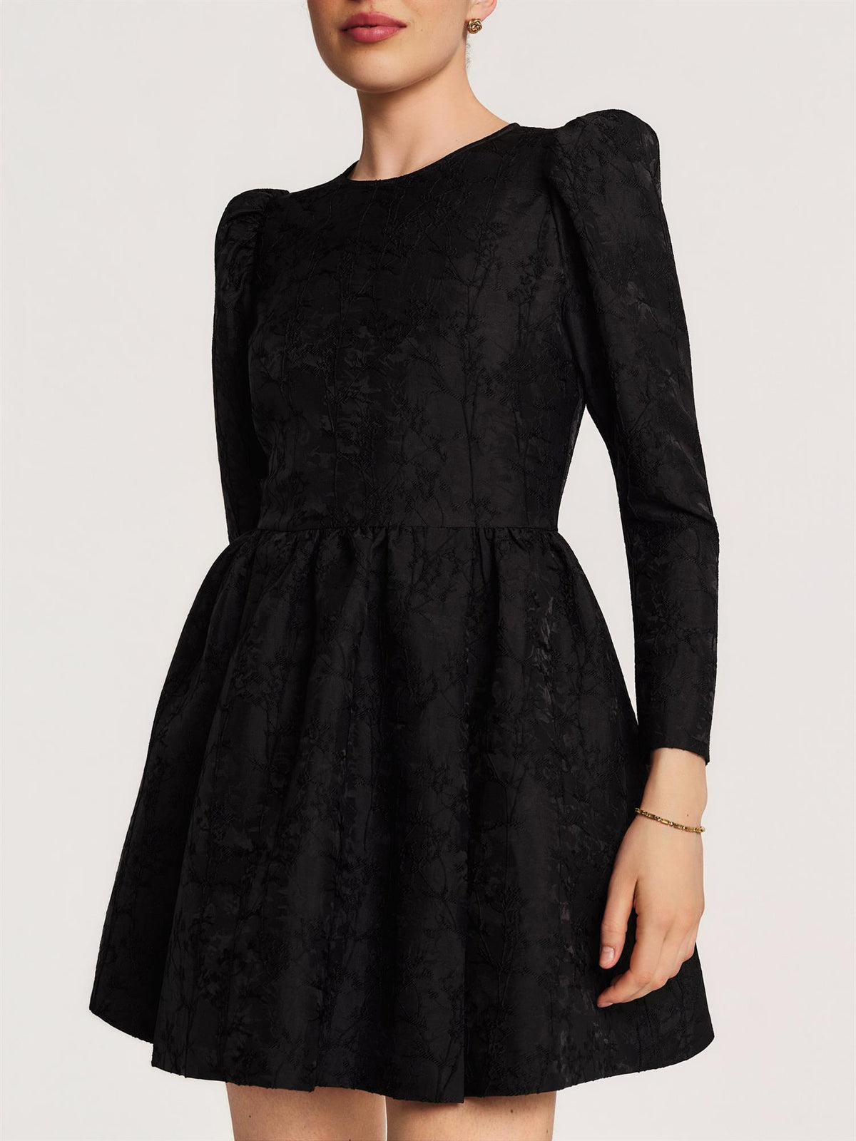 Brocade Mini Dress - Black