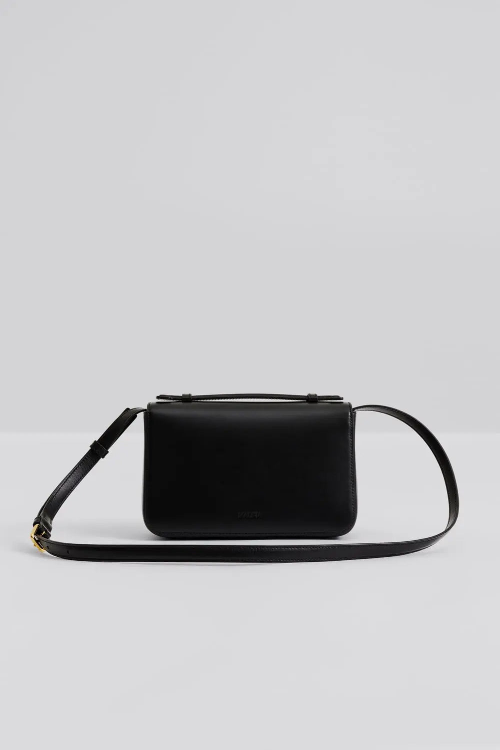 Monogram Leather Shoulder Bag - Black