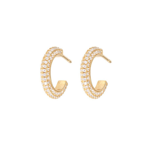 Small Chunky Hoops White